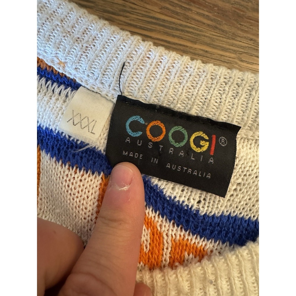 Vintage Coogi blue and orange 3D knit sweater tee Size 3Xl but fits like XXL - Picture 3 of 4